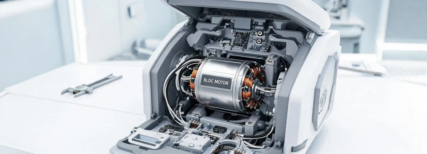 compact motor in robotic inspection equipment